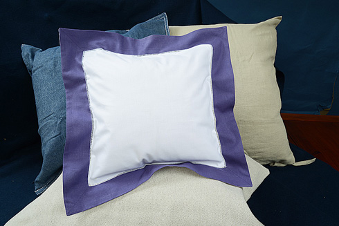 Hemstitch Baby Square Pillow 12x12" with Imperial Purple